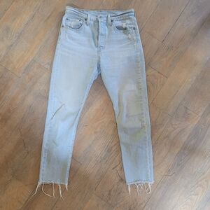Levi 501 Light Wash Hight Waisted Straight Leg Jeans